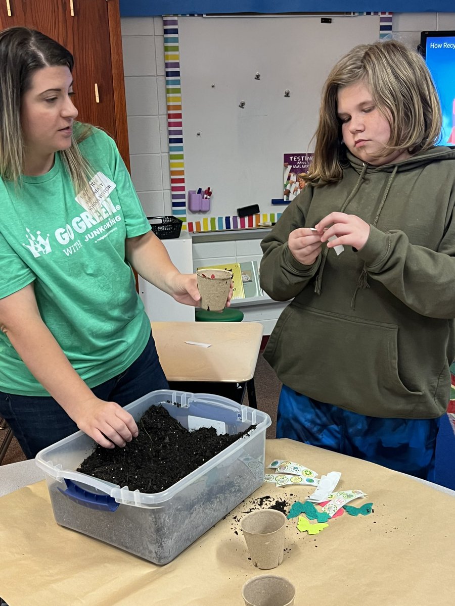 MsMarks_HES's tweet photo. A big thank you to Junk King for teaching us the importance of recycling! The kids had the best time planting flowers in biodegradable planters to take home to watch them grow! 🌎♻️ 🪴 https://t.co/KK5NGurs74