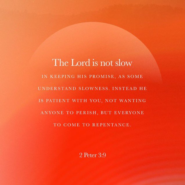 The Lord is not slow in keeping his promise, as some understand slowness. Instead he is…