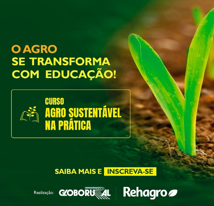 Rehagro's tweet photo. A Globo Rural e o #rehagro_agronegocio, referência em educação para o agronegócio, uniram-se para oferecer um curso sobre práticas sustentáveis no campo. Aprenda com grandes nomes da área temas como mercado de carbono, ações ambientais e muito mais. https://t.co/P0CVKYwUPG