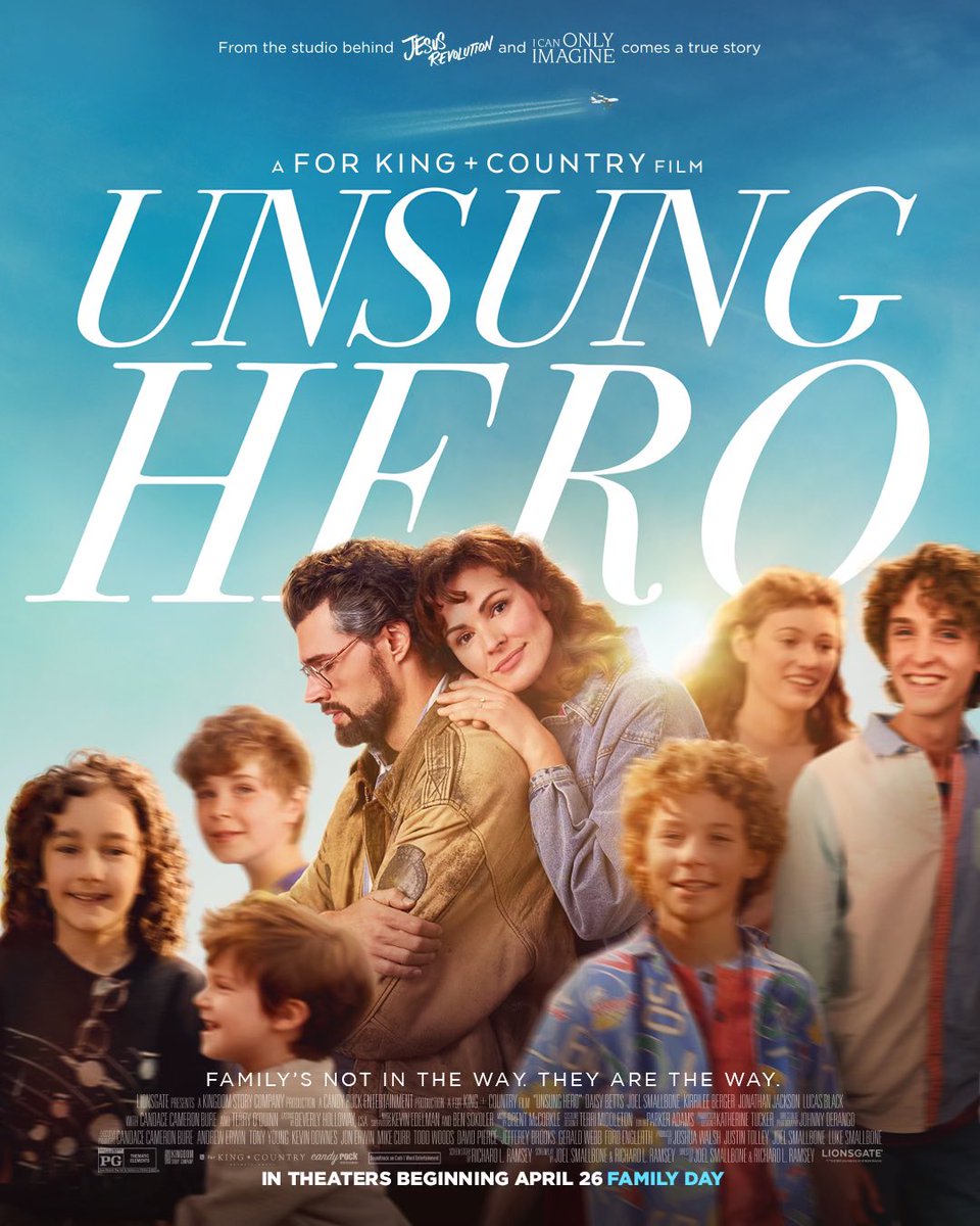 Excited for UNSUNG HERO to release this weekend!! I got a chance to know the producers and they’re best in class… so pumped for this film @unsungheromovie @joelsmallbone @andrewerwinofficial @forkingandcountry