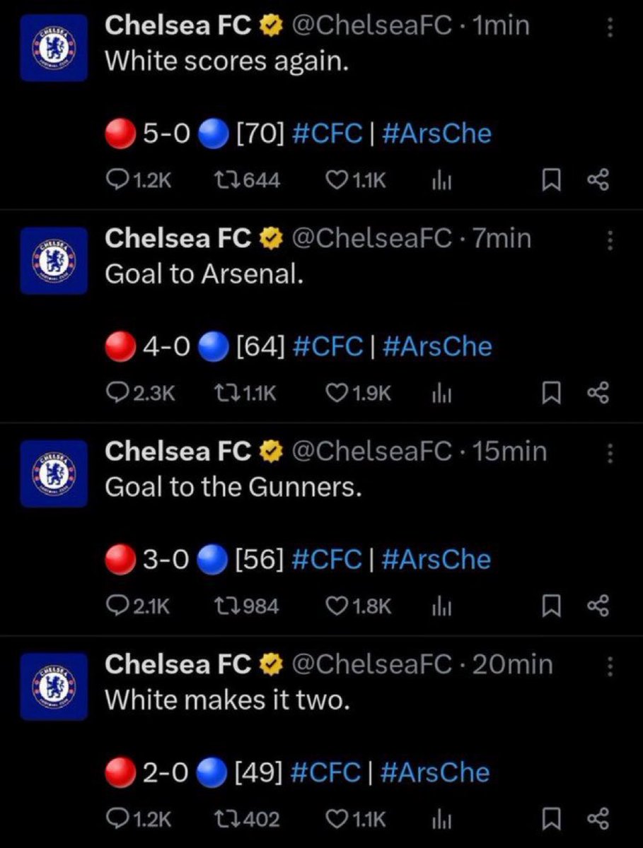 Can’t imagine how I’d feel if I was a Chelsea fan today 😭