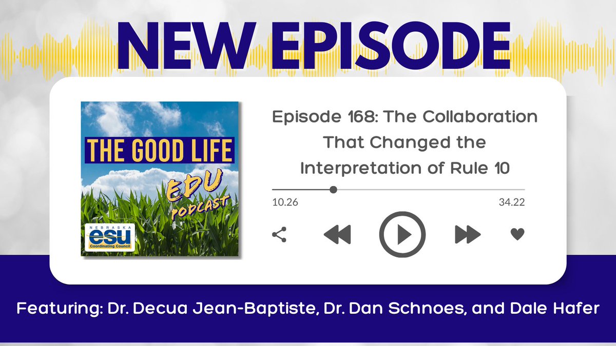 This week on #TheGoodLifeEDU Podcast, Dr. Decua Jean-Baptiste, Dr. Dan Schnoes, and @DaleHafer share the Accreditation Committee's efforts to think differently about Instructional Units in #Nebraska ⬇️Where to🎧⬇️ 👂Apple bit.ly/TheGoodLifeEDU 👂Spotify bit.ly/thegoodlifeedu