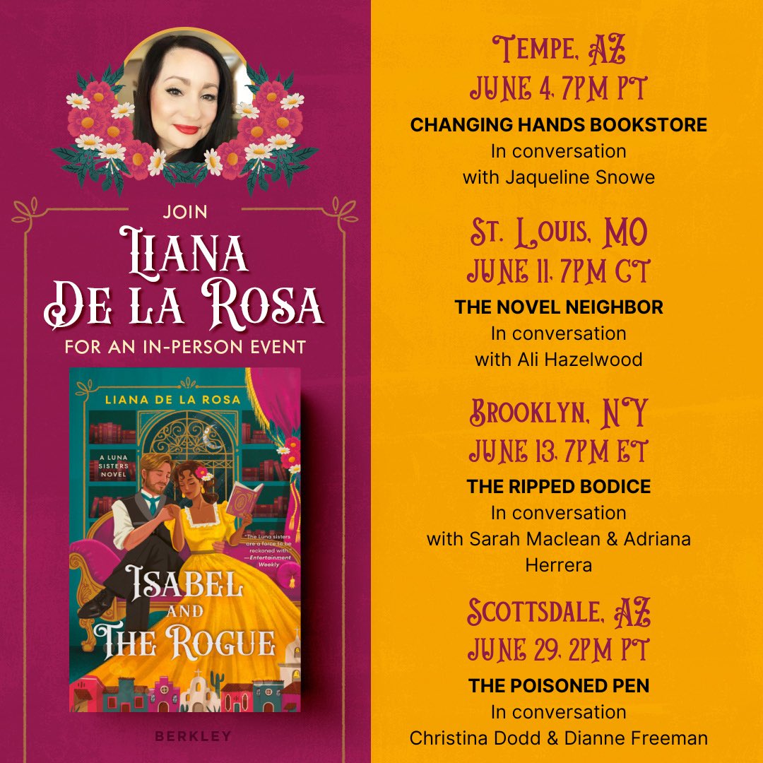 I’m going on a mini tour to celebrate the release of ISABEL AND THE ROGUE with these AMAZING author friends ! If you’re near one of these fab indie bookstores, I hope you join us!