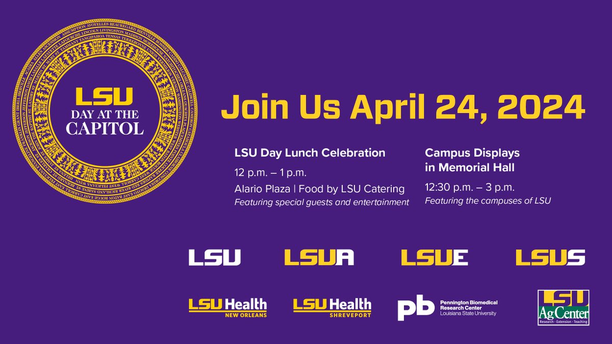 Look for us at Capitol Day tomorrow, April 24! We are teaming up with the entire LSU team to show our #lalege how We Build Teams That Win! #WBTTW #ScholarshipFirst