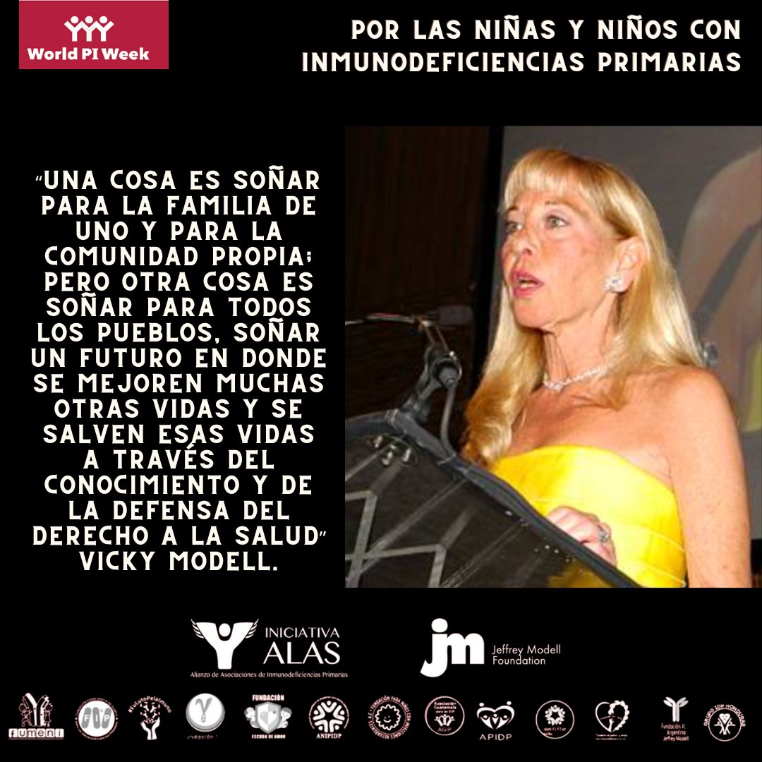 En el marco de la #SemanaMundialDeLasInmunodeficienciasPrimarias recordamos a #VickyModell <a href="/Info4PI/">Jeffrey Modell Foundation (JMF)</a> por su enorme liderazgo y compromiso por la salud de personas con estas graves enfermedades genéticas. 
Conoce aquí sus aportes: bit.ly/3UcfZfH