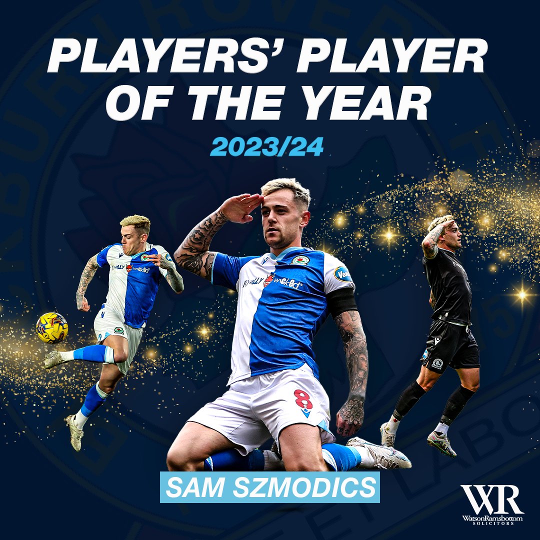 🏆 The Players' Player of the Year is @SamSzmodics, who won with a clean sweep, earning every single player's vote (except his own, surprisingly!) 🫡 #RoversPOTS2324 | #Rovers 🔵⚪️