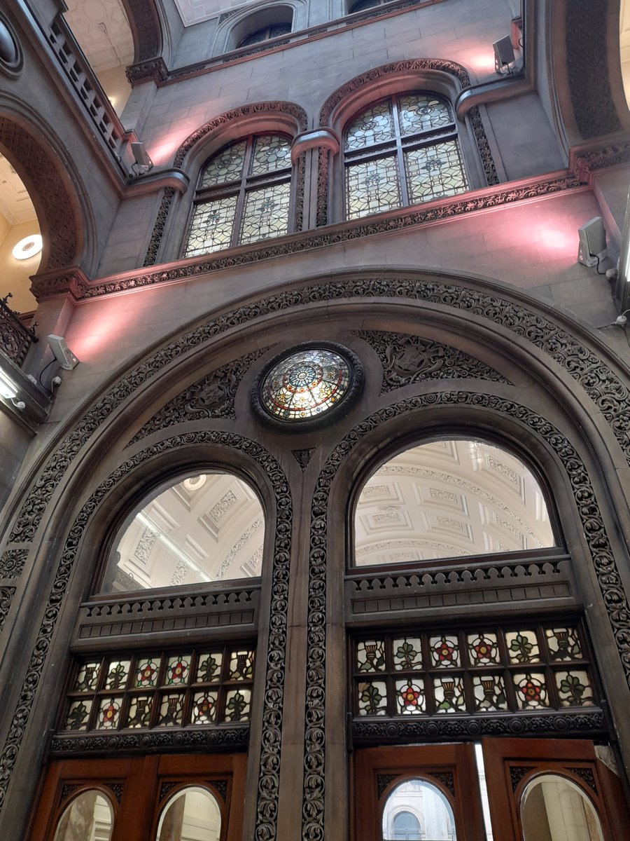 LadyDolby's tweet photo. Work trip to see Leeds Central Library @leedslibraries - a gorgeous example of a Victorian building and some gorgeous old books - including one covered in ARSENIC 😱 https://t.co/0qfD1VHdC0