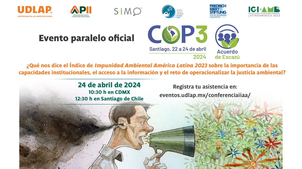 COMECSO's tweet image. 📢¿Qué nos dice el índice de Impunidad Ambiental América Latina 2023 sobre la importancia de las capacidades institucionales, el acceso a la información y el reto de operacionalizar la justicia ambiental?

⏰24 de abril, 10:30 h
ℹ️eventos.udlap.mx/conferenciaiiaa