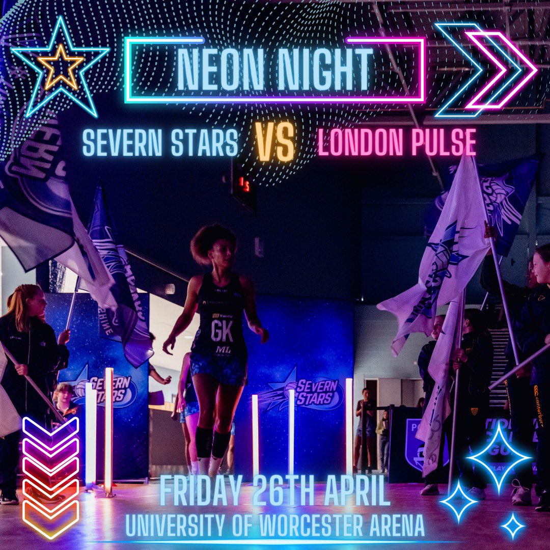 It’s Friday Night, it’s Party Night which means it’s time to get the NEON out!! Dig out those neon outfits and let’s LIGHT UP @universityarena🤩🤩 Grab your tickets to Friday nights game when we face London Pulse at home! 🎟️👉bit.ly/2INrTGM #UpTheStars #NSL2024