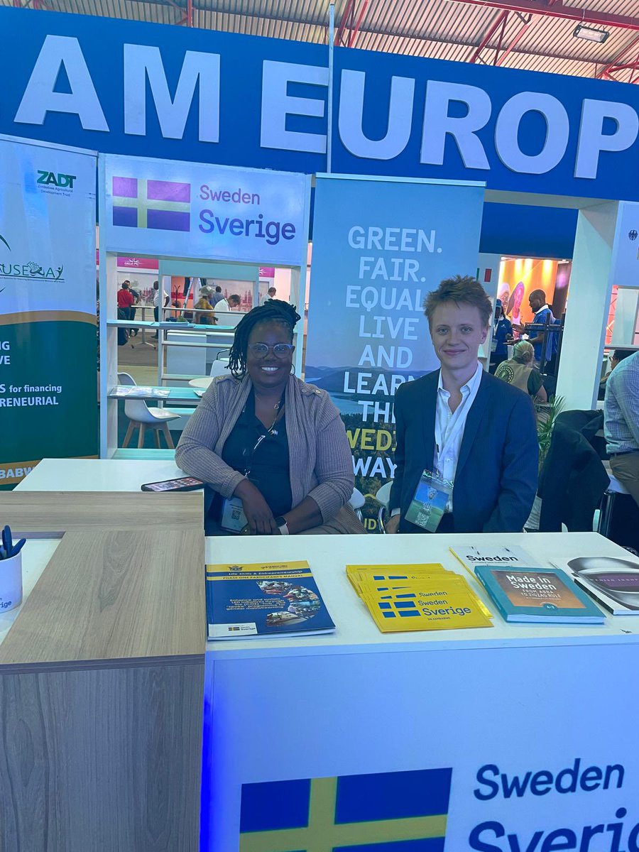 Swedish Embassy is at ZITF this week! Visit us to learn about our work in 🇿🇼, studying in 🇸🇪, scholarships, & more. Also Quiz with prizes! #ZITF2024 #sweinzim🇸🇪🇿🇼