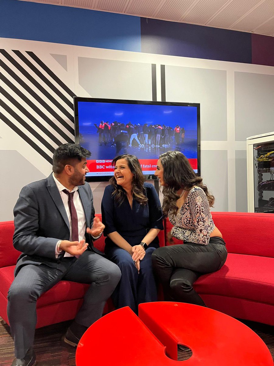 The dream team!!!! @Nina_Wadia @juggyz Live at @BBCNews @BBCWorld Kaur comes out @netflix 3rd May!!! #bbc #Netflix