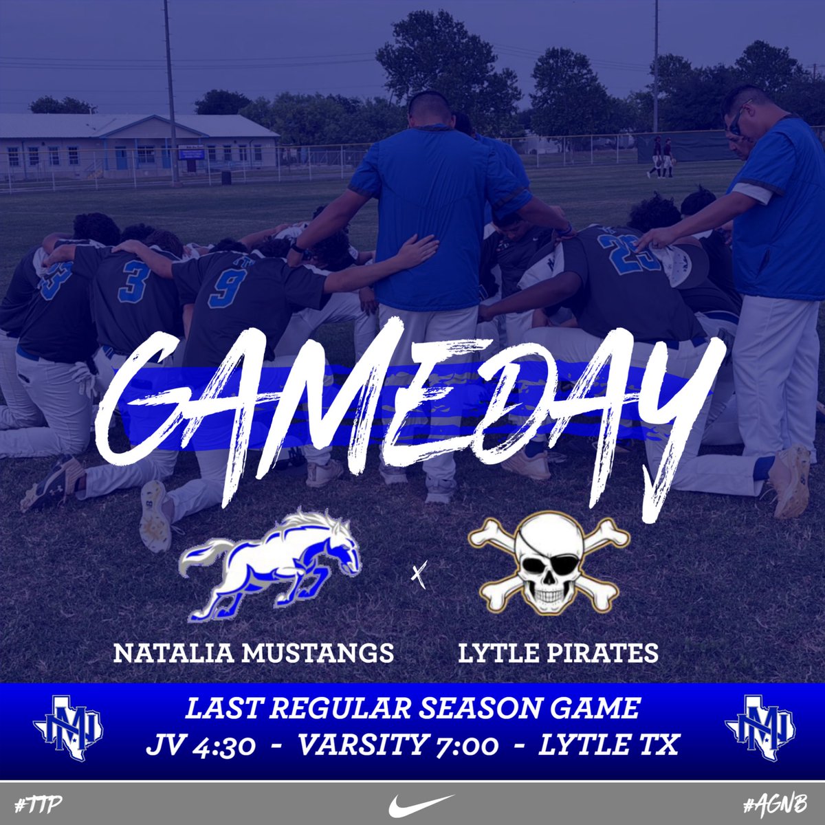 ⚾️MUSTANGS GAMEDAY⚾️
Rivalry Game - Make It Happen 
📅 April 23, 2024
📍 Lytle TX
⏰ JV @ 4:30 - Varsity @ 7:00     
🎟️ shorturl.at/cerM1
#TTP #ChampionshipCulture @NataliaSports