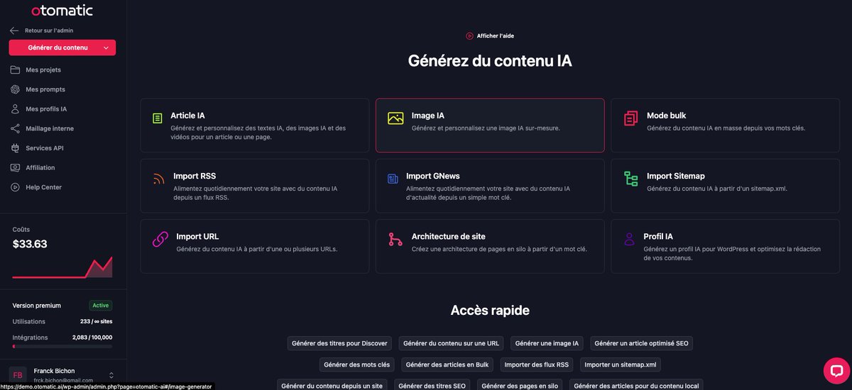 🔔UPDATE otomatic.ai Version 2.6.0 ! 👉 Interface simplifiée 👉 Optimisation génération des mots clés 👉 Optimisation import RSS ! 👉 Optimisation import Gnews ! 👉 Optimisation du Générateur d'image sur mesure 1/5 👉 Nouvelle interface de sélection :