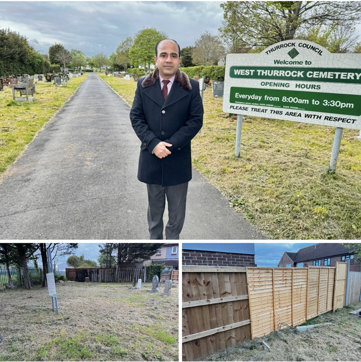#MoreImprovements 

The road within #WestThurrock cemetery was resurfaced and remaining damaged fence panels were replaced. The grass and hedges are regulalry being cut and trimmed. 

#CllrQaisarAbbas #MakingThingsBetter