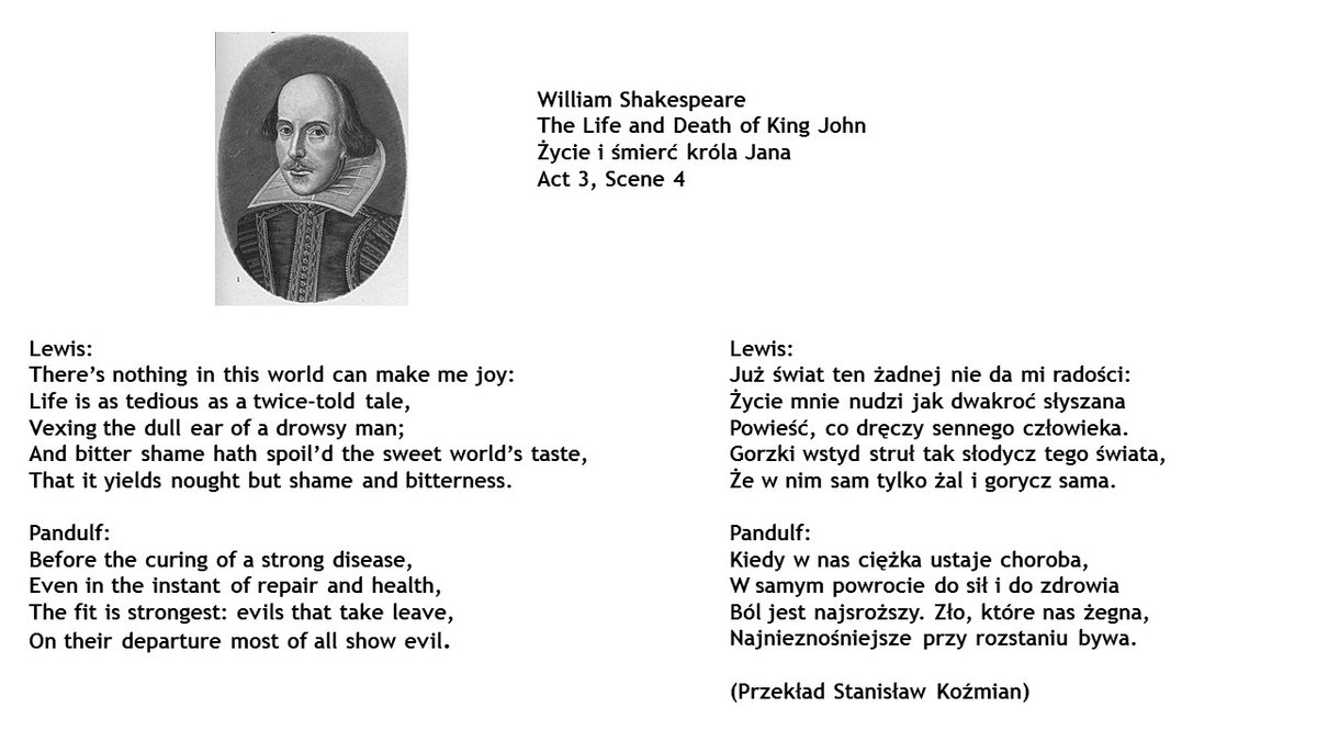 William Shakespeare was born #OnThisDay, 460 years ago. 460 lat temu urodził się William Szekspir.