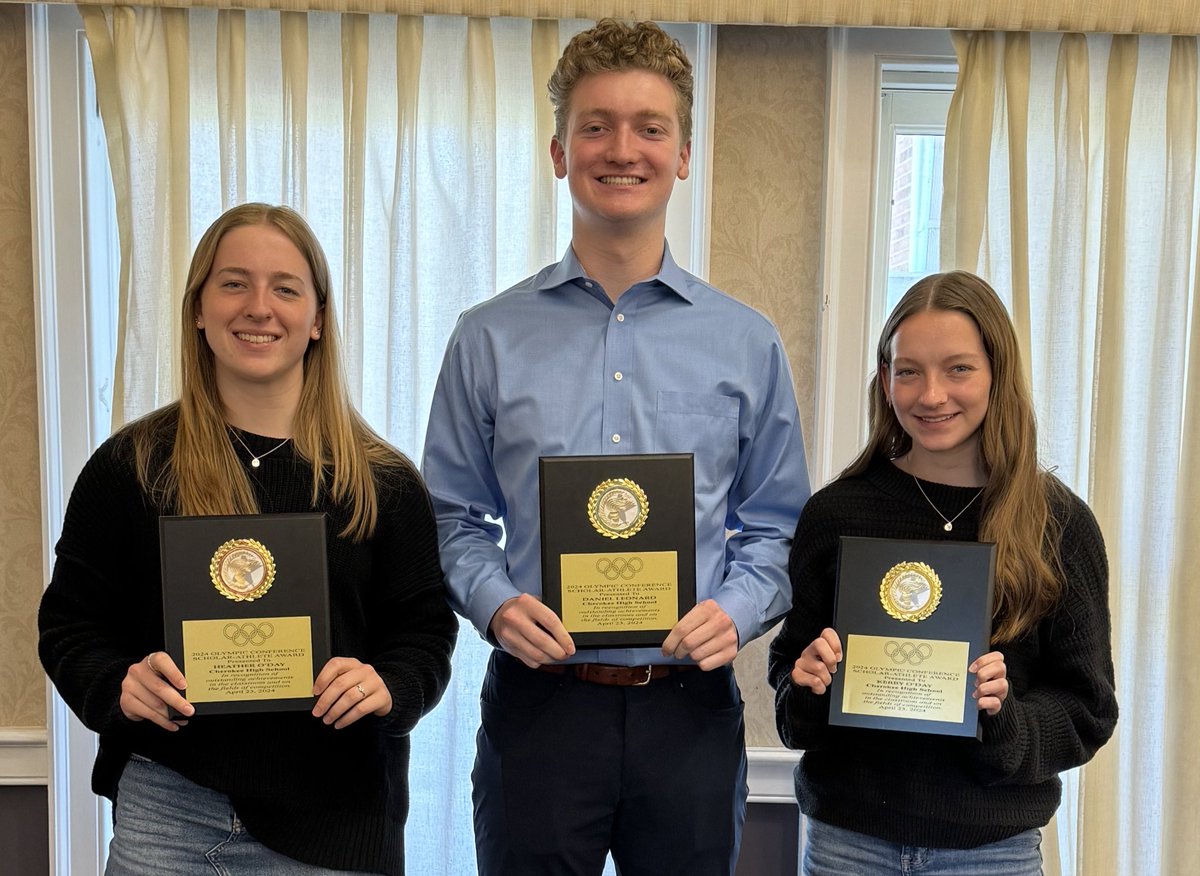 Congratulations to our Olympic Conference Scholar Athletes for 2024 Heather O’Day, Dan Leonard and Kerry O’Day. #CherokeeProud