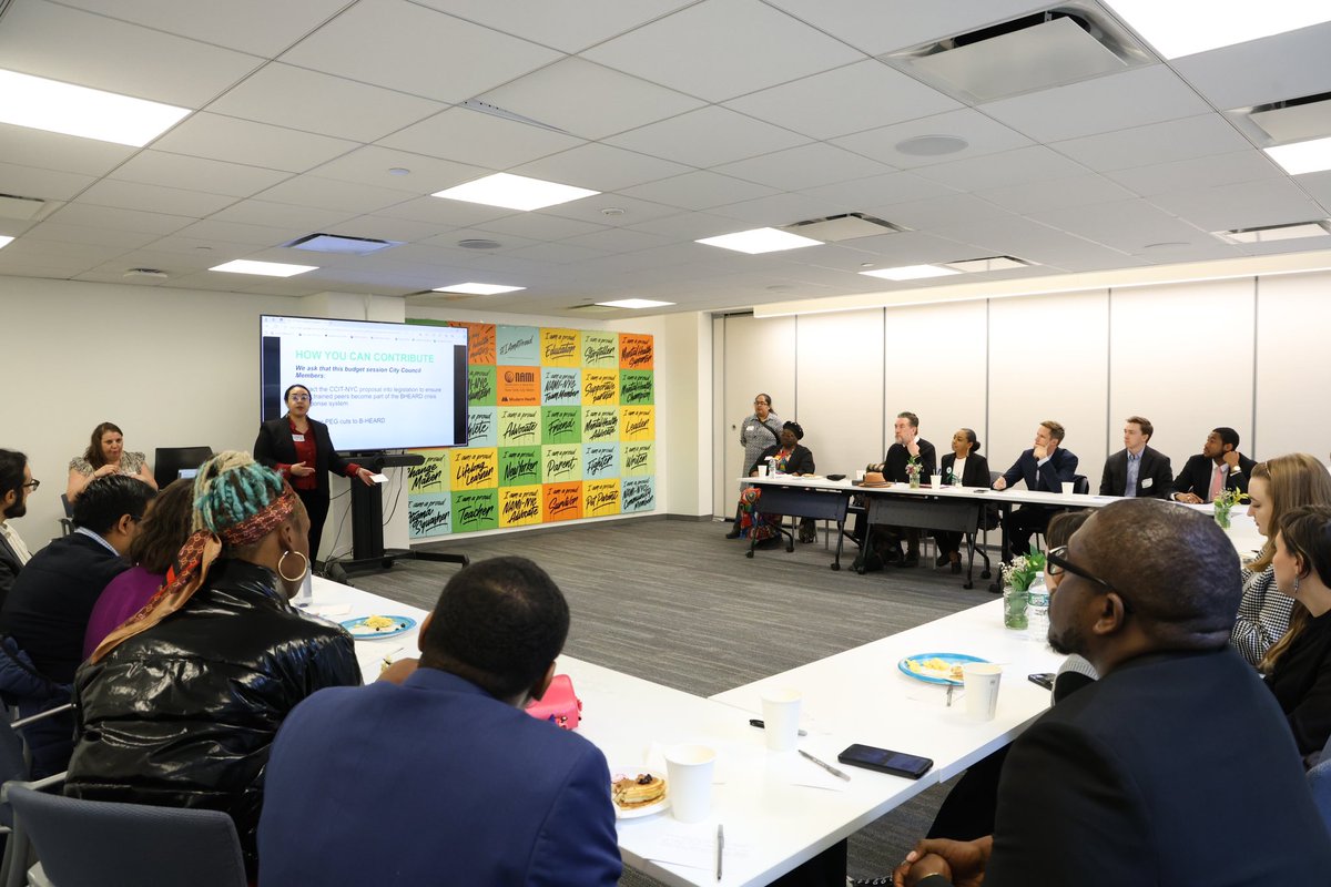 Thank you @NAMINYCMetro for the invitation to the Peers, Policy, & Pancakes Stakeholder Breakfast hosted by @ccitnyc. Correct Crisis Intervention Today-NYC is a coalition of activists, community and non-profit members, and other advocates working to transform how NYC responds to