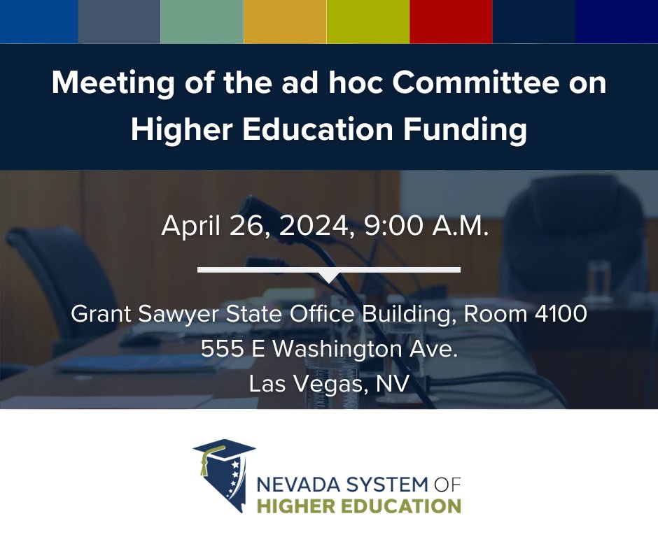 Coming Up: The ad hoc Committee on Higher Education Funding will be meeting April 26, 2024. The meeting is open to the public, in-person or virtually. For meeting materials and agenda, please visit our website: bit.ly/4bEs59g