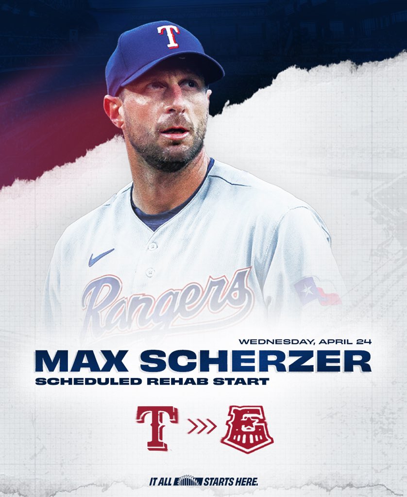 Max Scherzer is expected to make a rehab start Wednesday night with the Round Rock Express Scherzer opened the season on the Injured List following off-season back surgery #StraightUpTX