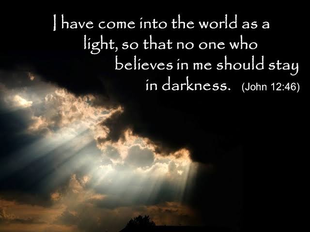 Wednesday in the 4th week of Easter 

I came into the world as light,
so that everyone who believes in me might not remain in darkness.
And if anyone hears my words and does not observe them,
I do not condemn him,
for I did not come to condemn the world but to save the world.
