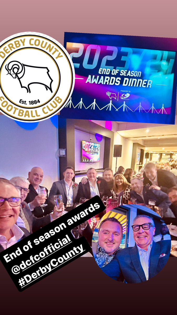 Welll !! A few beers and a bit of a pre- celebration! Just in case we get promoted 😬 … 🐏 Derby County Players Awards Evening @dcfcofficial