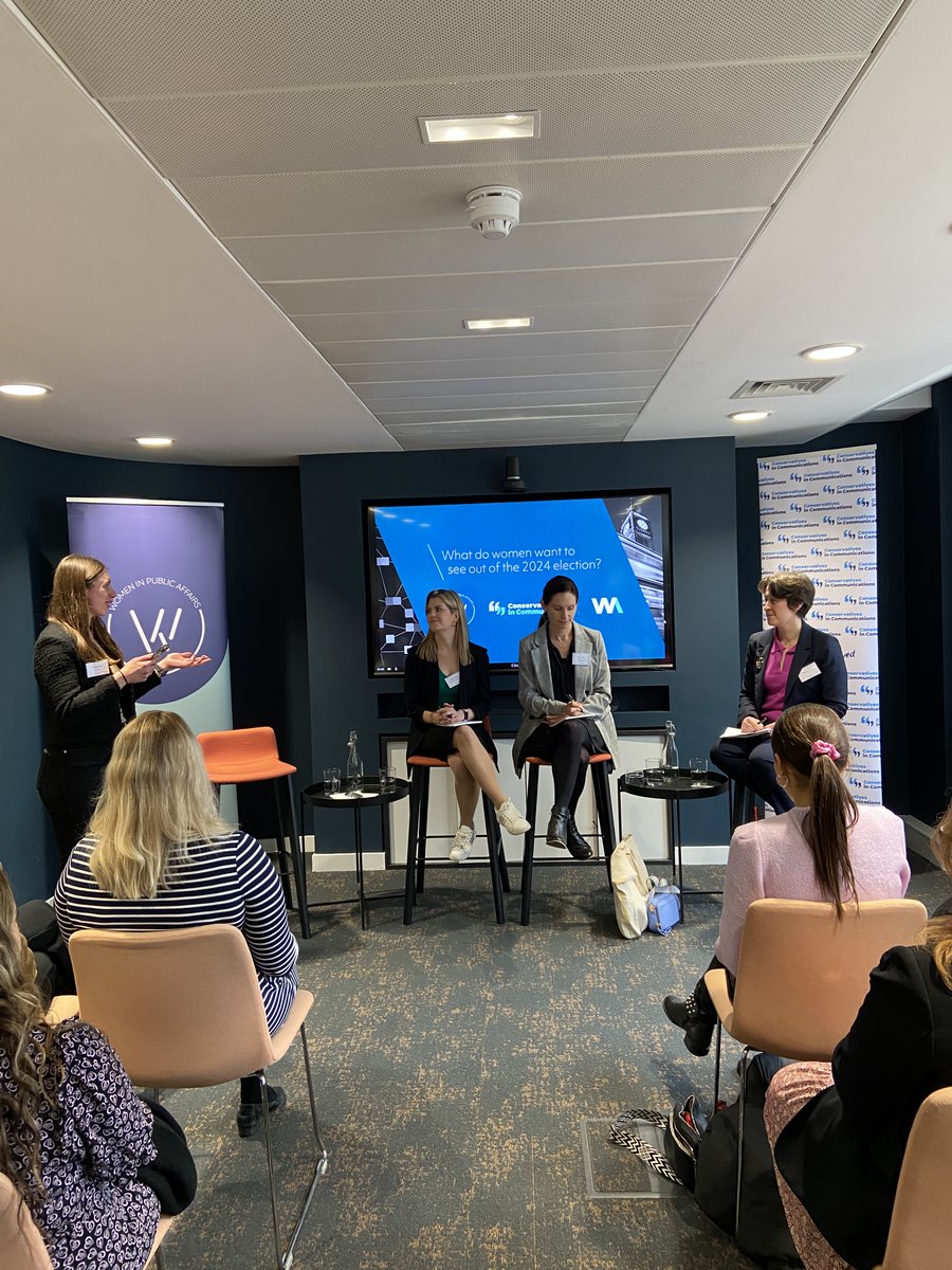 WomenInPA's tweet photo. Thank you to everyone who attended our sold-out breakfast event yesterday with @ToriesinComms, exploring what women want to see out of the 2024 general election, kindly sponsored by @WA_Comms 

Chaired by Nikki da Costa, WiPA Senior Advisory Member, our network heard insights from @aisha_cuthbert, PPC for Sittingbourne & Sheppey, Danielle @DunfieldPrayero PPC for Wimbledon & the Maldens and @AphraBrandreth, PPC for Chester South and Eddisbury.

We were pleased so many were able to join us and engage with this amazing panel who reflected on a variety of topics, including the specific challenges of being a woman PPC and how these might be overcome, the panellists’ policy ambitions for the future, and how public affairs professionals can effectively engage with them during their campaigns.

Making up over 50% of the UK's electorate, this event highlighted the fact that women have the right to see themselves represented at every level of government, being a part of the policy decisions that affect them. Having women in the room when policy decisions are being made is crucial and we’re encouraged to see so many running for office, but as we heard yesterday, more work must be done to ensure they stay in office.

With an increased focus from all political parties on policies that directly affect women in the run-up to the election, we look forward to hearing more about support aimed at addressing gender disparities and empowering women across society.