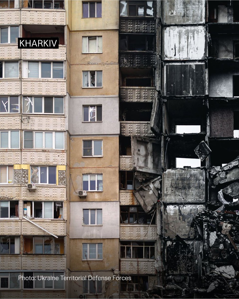 Kharkiv is being pounded by Russia's relentless attacks. Bombs, missiles, drones target critical infrastructure, causing power outages. North Saltvika is the hardest hit, with buildings scarred by shelling. A reminder that Ukraine needs more air defenses.