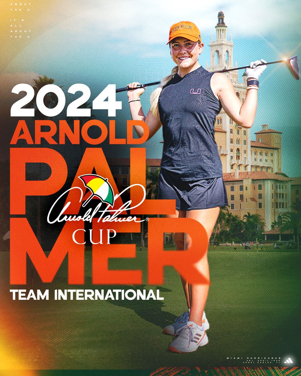 .@sarabyrne01 is BIG-TIME 🤩🙌🇮🇪 She will compete in the 2024 Arnold Palmer Cup for Team International! Read more: canes.news/ArnoldPalmerCup