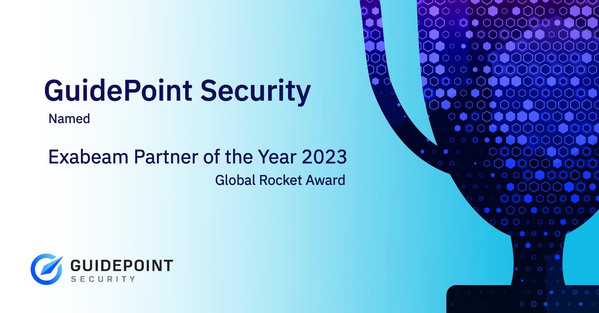 @GuidePointSec growth and partnership recognition with the 2023 Global Rocket Award from @exabeam. Here's to soaring even higher in 2024! #CybersecurityPartnership #ExabeamPartner