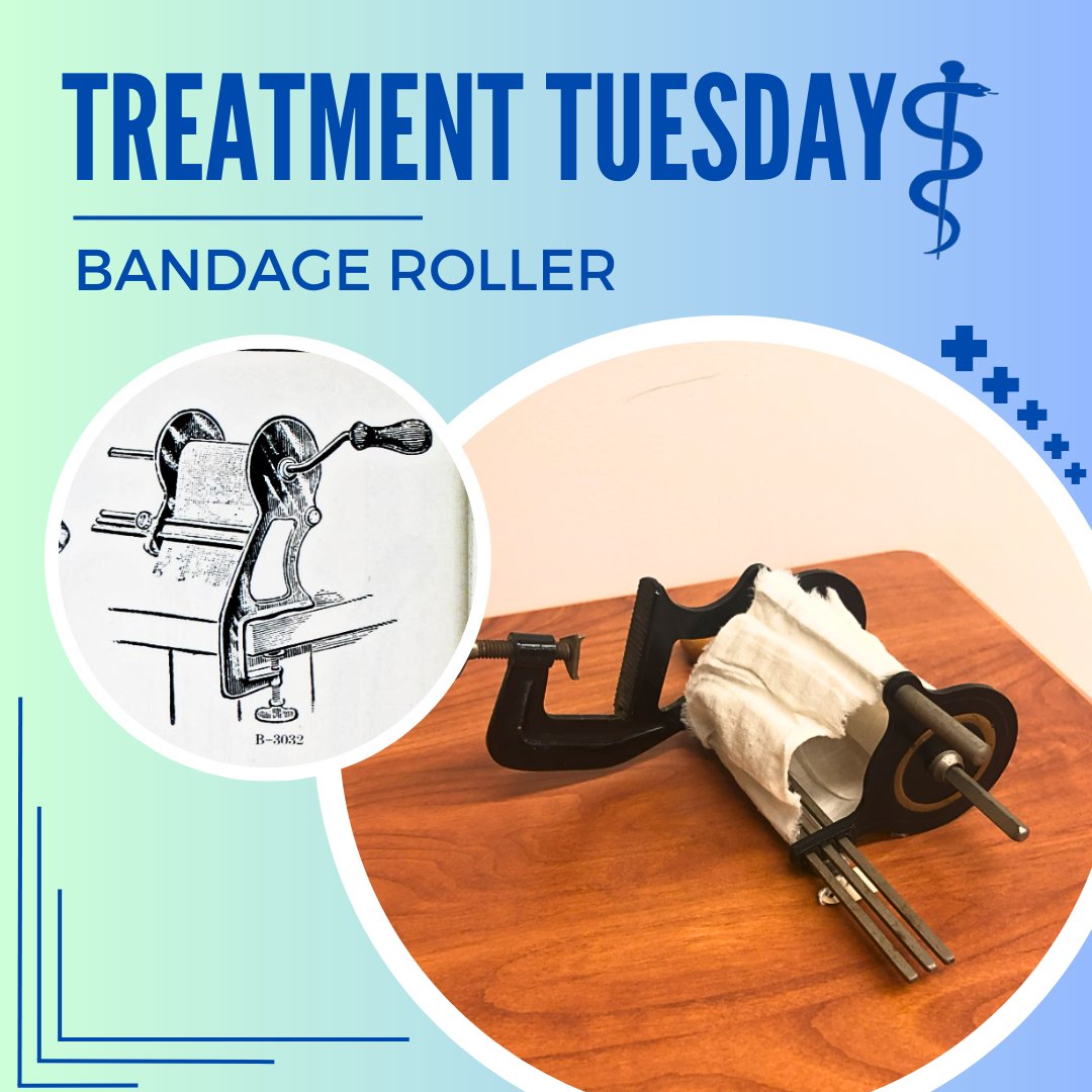 #TreatmentTuesday is back with a bandage roller, which stores a bandage roll and has a crank on the side to ease rolling and unrolling of the bandage as needed. Learn more: bit.ly/3Uu49id

#WesternU #MedHist #MedicalHistory #LdnOnt @westernuHistory @westernupubhist