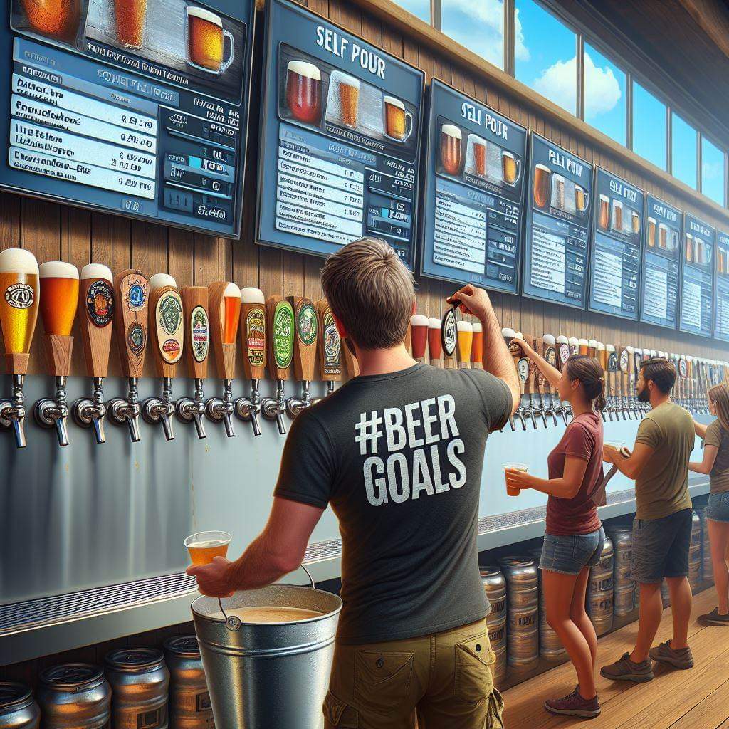 Self Pour Beer Taphouse Bring Your Own Beer Container Day! #BeerGoals  🤣🍻🍺 A brewpub with a Self Pour tap wall had a bring your own container day. Bring a bucket to load up on BEER? What beer container would you bring? Beer Bucket! Cheers! #Beer #Beers #CraftBeer