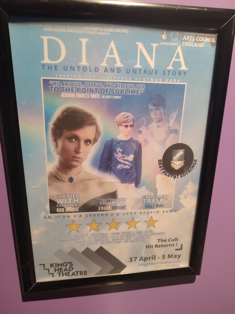 Tonight at @KingsHeadThtr for Diana: The Untold & Untrue Story 👑 @AwkwardProds