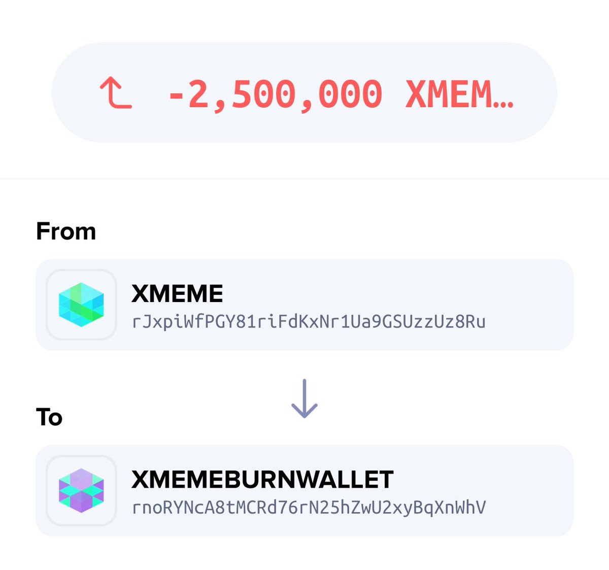 I just sent 2.5M $XMEME to the Community Burn Wallet! 🟩🧳🔥

Every Monday all coins in this wallet get burned. Go ahead and contribute fam. Let’s keep reducing XMEME total supply making it even more scarce. We are different! 

rnoRYNcA8tMCRd76rN25hZwU2xyBqXnWhV