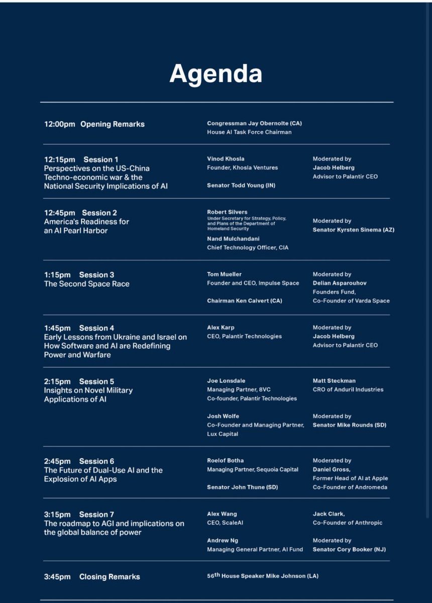 CGarrett_15's tweet photo. @jacobhelberg @zebulgar and I are excited for this year’s Hill & Valley Forum. Being apart of the work that so many are doing building bridges between Silicon Valley and the Hill is an honor. Seeing unity across party lines, venture firms, and companies on solving our nation’s most critical challenges, as well as capitalizing on our most important opportunities, is incredible. Excited to have something that’s continued to grow in its size and impact. So many are also apart of building this bridge (@foundersfund @a16z @Lux_Capital @8vc @caffeinatedcap @constructcap @lightspeedvp @generalcatalyst @sequoia @altcap and many more), but the people doing the real work are those serving in the public sector, serving in our armed services, and companies like @SpaceX @PalantirTech @anduriltech and the host of others following in their footsteps. May we always as an industry, and country, support citizens who become founders of companies that transform and accelerate our country.