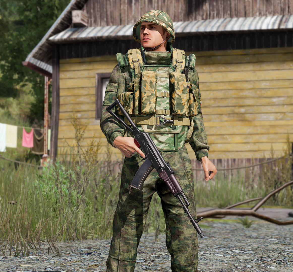Just a little Russian kit that I thought looked pretty neat.

This is what I'm trying to get my Russian kit IRL to look like. I've got the uniform, body armor, and helmet. Just need the chest rig and helmet cover :)
#Arma3 #ArmaPlatform #ArmaPhotography