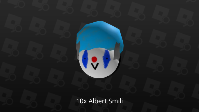 RBXEventHunters's tweet photo. Albert Smili | Free UGC Giveaway‼️

We will be giving away copies of the "Albert Smili" to ten lucky winners. Giveaway will end tomorrow afternoon. To participate you must:

- Like this post ♥️
- Retweet this post ♻️
- Follow @RBXEventHunters and @ClownAlbert 

Huge thank you to @ClownAlbert for the codes!
