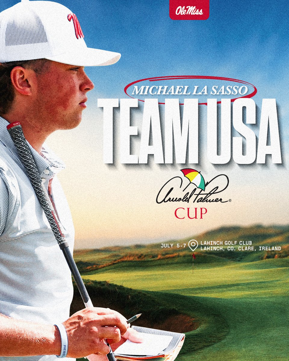 Michael La Sasso to represent Ole Miss and Team USA at the 2024 Arnold Palmer Cup ⛱🇺🇸 📰 | rebs.us/3Qfj1OW