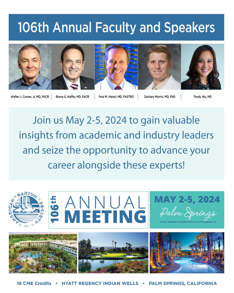 Check out the agenda for the upcoming ARS 106th Annual Meeting, and register to join us today if you haven't already! americanradiumsociety.org/page/2024annua…