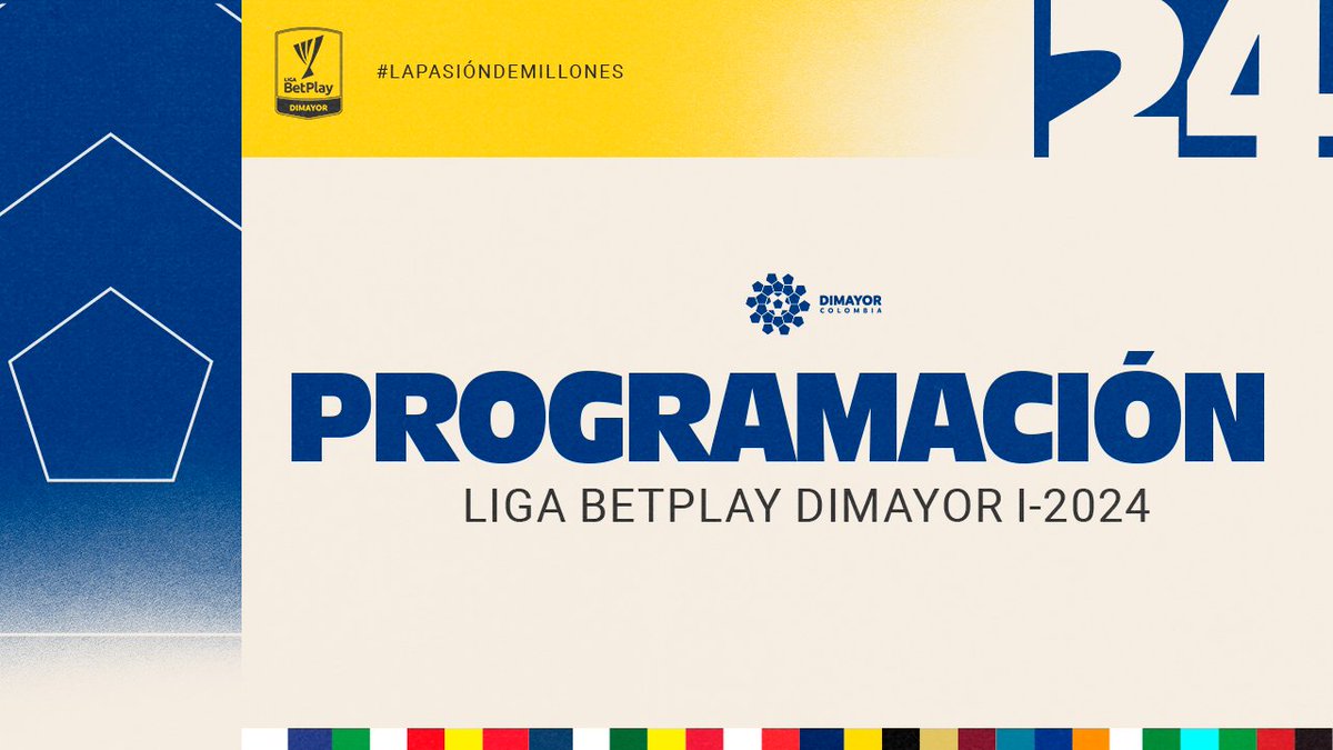 ¡No te pierdas la Fecha 19 de la #LigaBetPlayDIMAYOR I-2024! ⚽💥

👉 dimayor.com.co/2024/04/progra…

#LaPasiónDeMillones