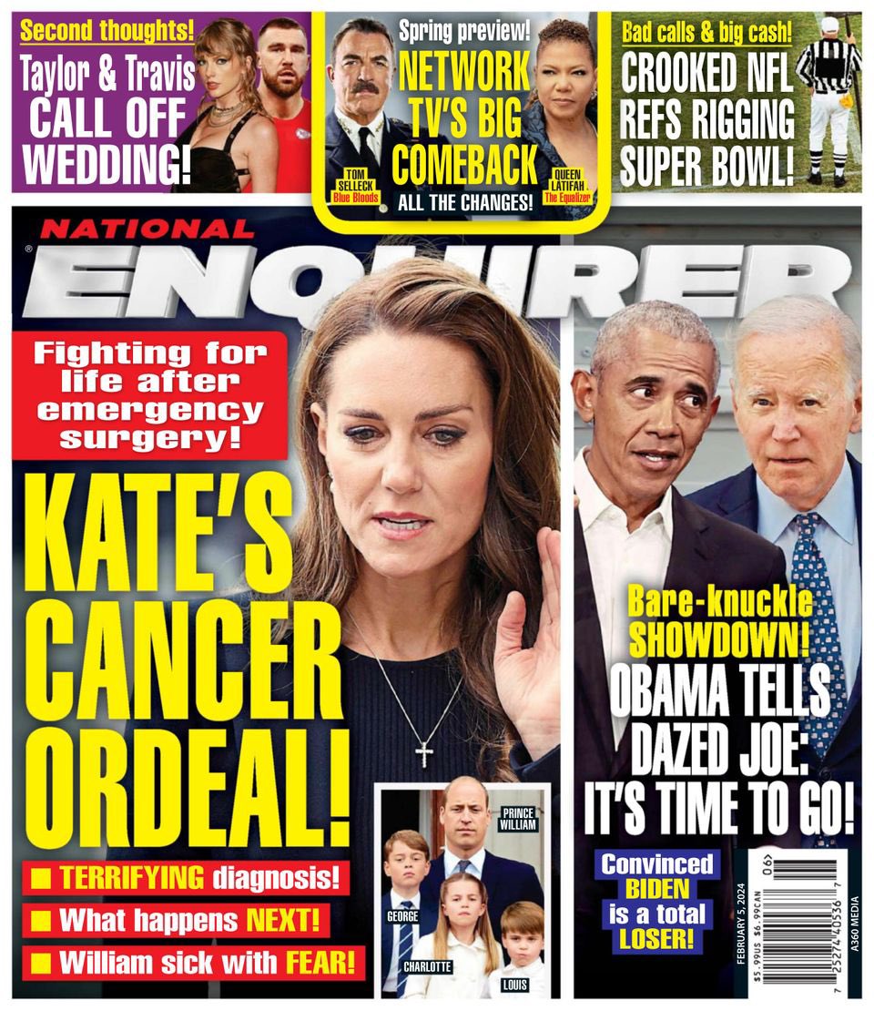 Here are some of National Enquirer’s covers over the last 6 months