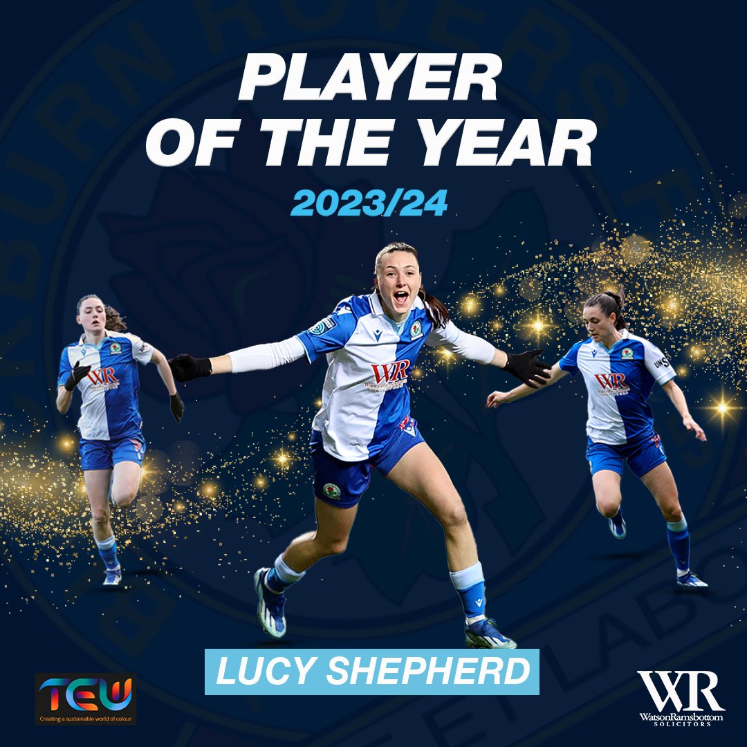 Last but not least, your 2023/24 Player of The Year award, voted by our fans, goes to @lucy_shepherd98 after an outstanding first season👑 #Rovers 🔵⚪️