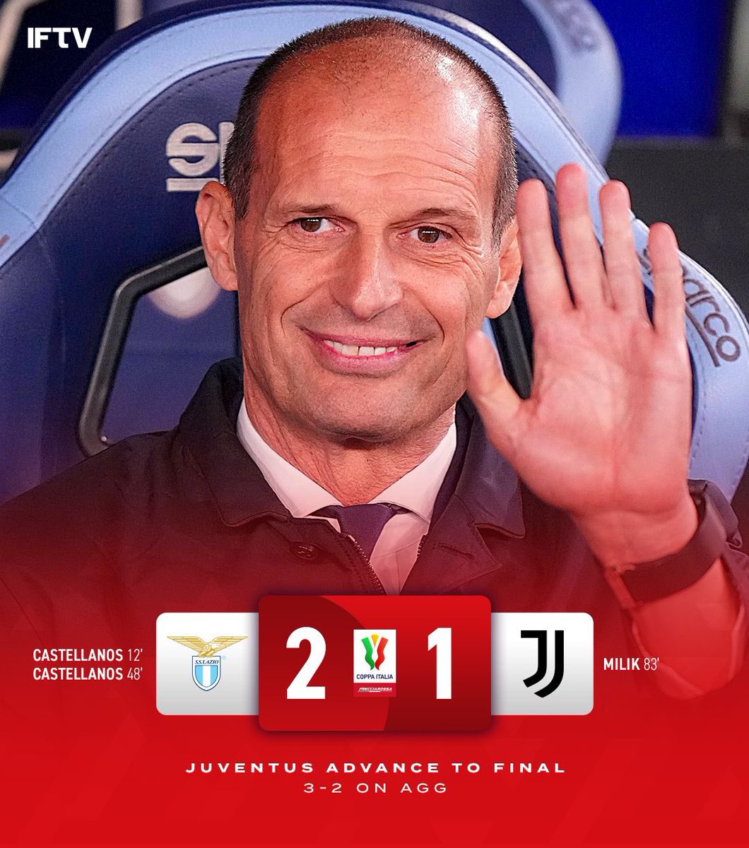 Juventus have progressed to their 8th Coppa Italia FINAL in just 10 years 🤍🖤 This will be Max Allegri’s 5TH time coaching in the final. All eyes on Atalanta vs Fiorentina.