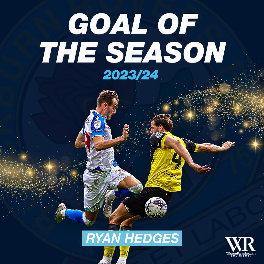 🏆 The Goal of the Season Award, as voted for by you the #Rovers supporters, goes to @RyanHedges95 for his sensational strike away at Watford! 🐉 🥈 @CallumBrittain1 v Millwall (A) 🥉 @HarryLeonard03 v West Brom (H) #RoversPOTS2324 🔵⚪️