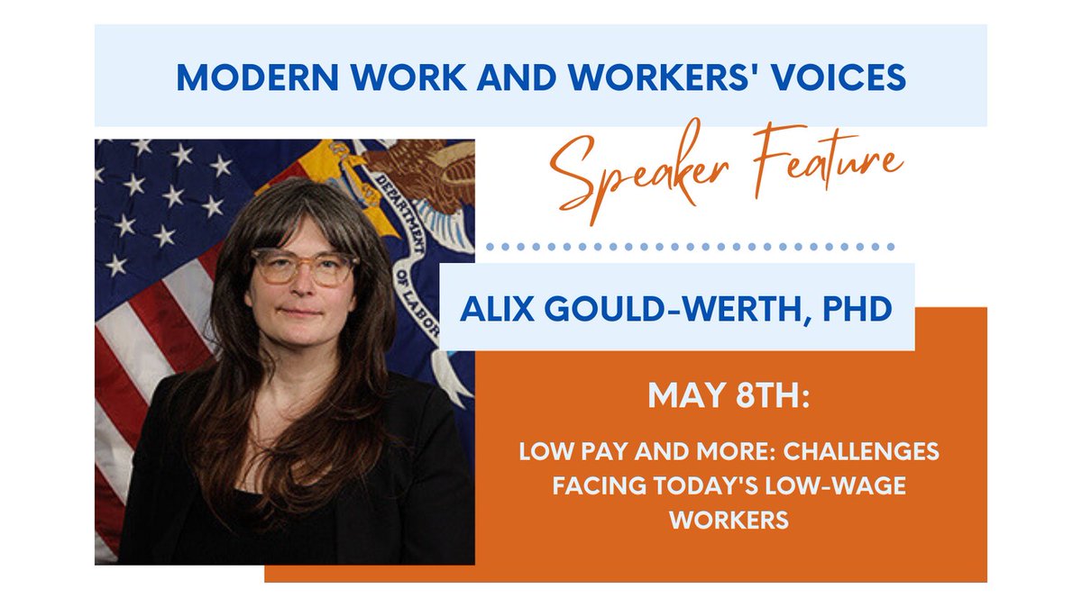 Dr. Alix Gould-Werth is the Chief Evaluation Officer for the United States Department of Labor. Register for our conference with the #CALaborLab on May 7-8th, to listen to her discuss challenges faced by low-wage workers. na.eventscloud.com/24clls/ #LowWages #WorkerRights