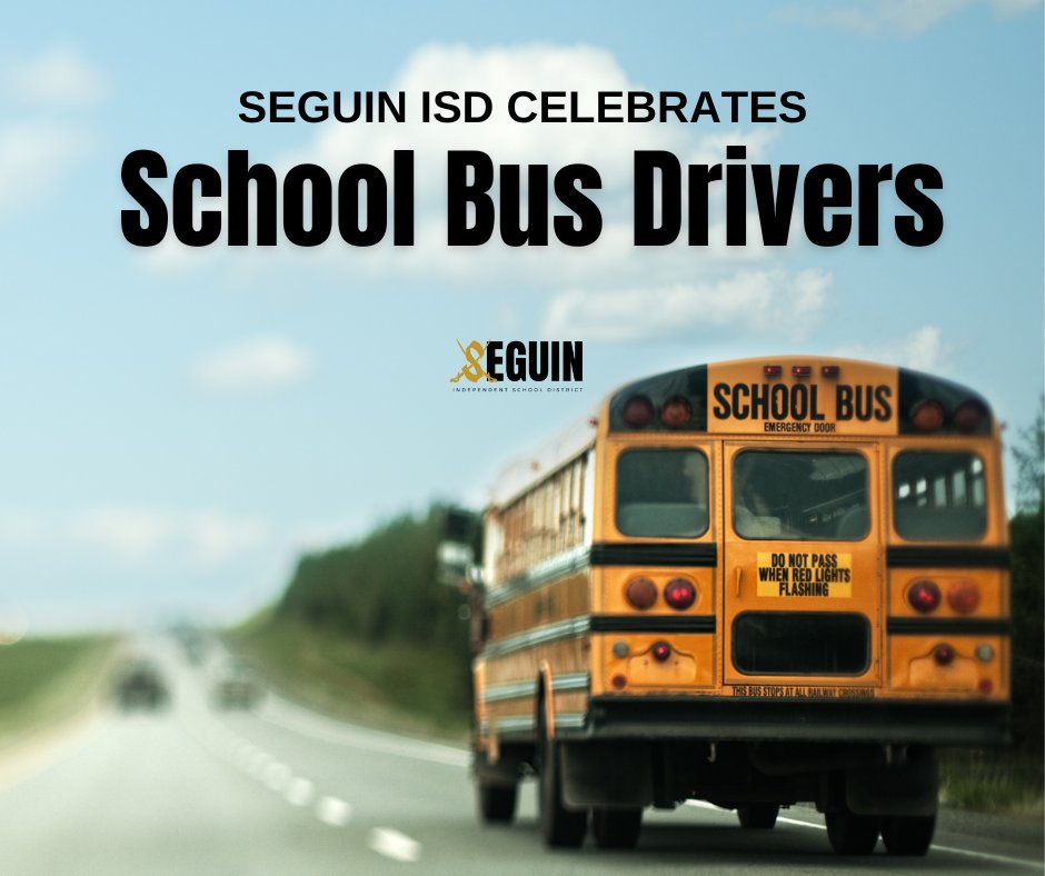 Seguin ISD is sending a huge shoutout to our incredible school bus drivers. We appreciate you today and every day! 🚌💫 Thank you for your dedication and commitment to safely transporting our students! #1Heart1Seguin