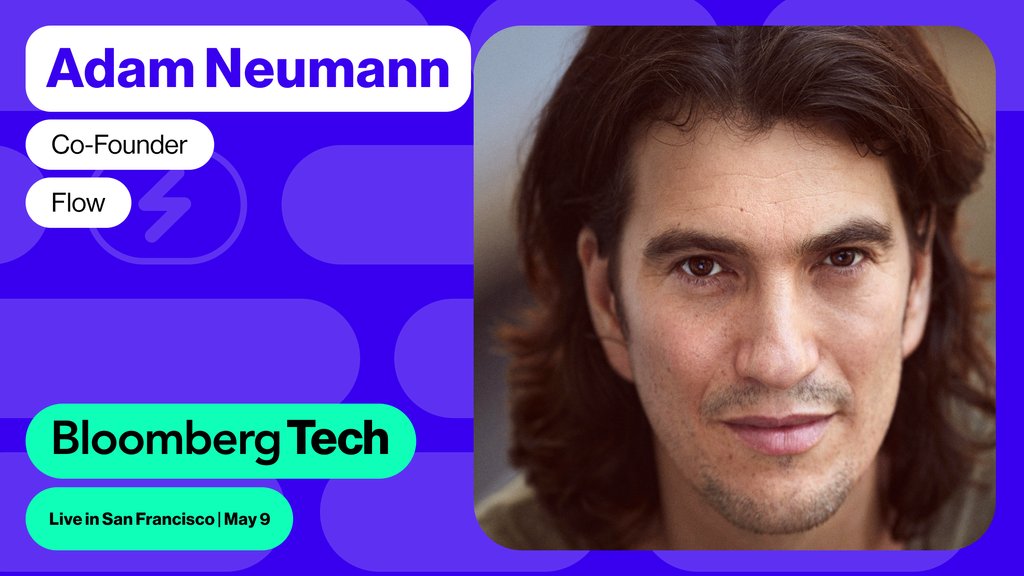Adam Neumann will join us at #BloombergTech on May 9th to talk about his motivations behind his surprising bid to buy back the workspace provider he famously founded and ran, as well as his new VC-backed real estate venture, Flow. bloom.bg/3T9Hirw