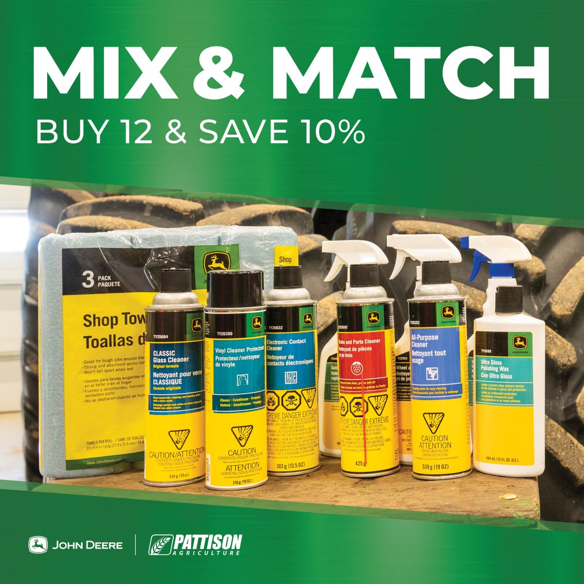Mix & Match your Shop Essentials! Buy 12 and Save 10% Contact Us Today: ow.ly/5KIc50R8H2i #PattisonAg
