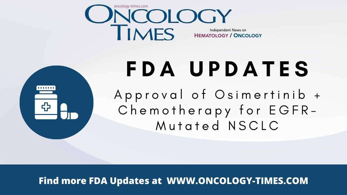 Osimertinib with platinum-based #chemotherapy has received #FDAapproval for patients with locally advanced or metastatic #NSCLC whose tumors have EGFR exon 19 deletions or exon 21 L858R mutations. ow.ly/rihx50R715M