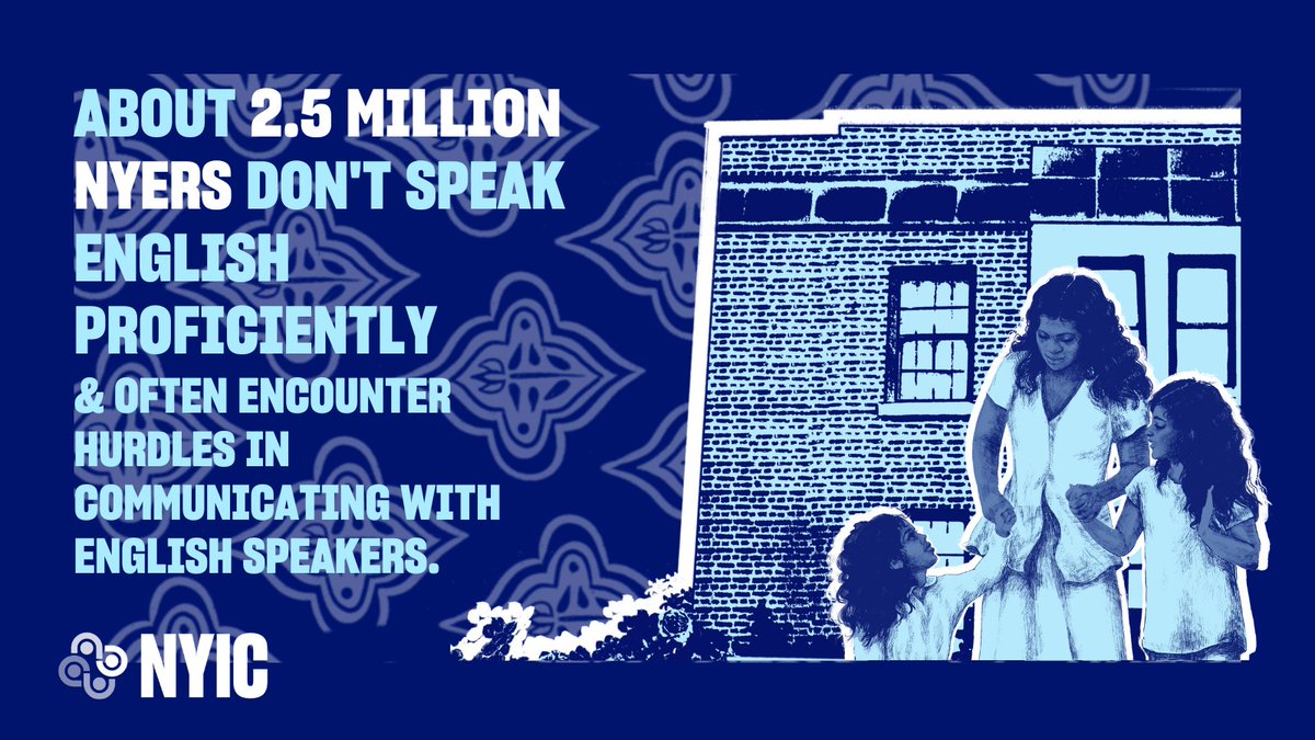 Happy Language Access Month! 🎉 About 2.5 million NYers don't speak English proficiently & often encounter hurdles in communicating with English speakers.

The need for expanding Language Access is more urgent than ever—NYS legislature must pass the #LanguageAccess Expansion Act!