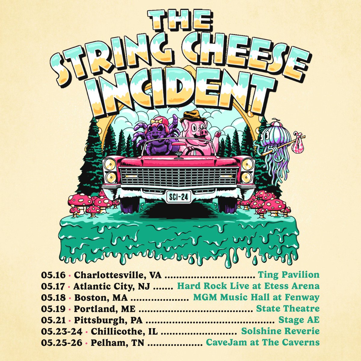 🌺 SPRING CHEESE! Don't miss our return to the Northeast in just a few weeks. Portland is nearly sold out, and tickets are flying for Charlottesville, Atlantic City, Boston, and Pittsburgh. Don't get shut out. Find tickets at stringcheeseincident.com/tour